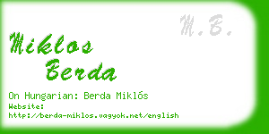 miklos berda business card