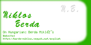 miklos berda business card